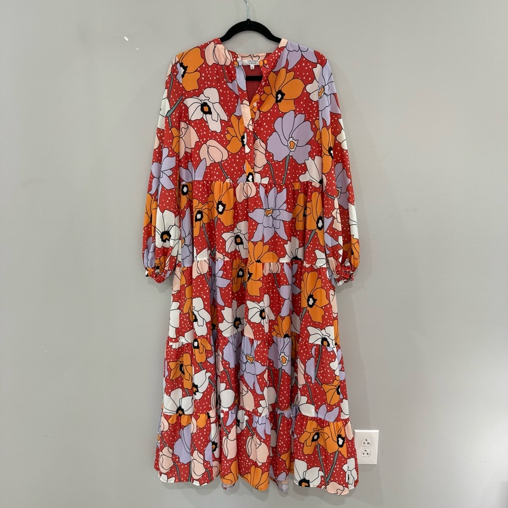 Crosby by Mollie Burch Dress Maxi in Orange Floral Print